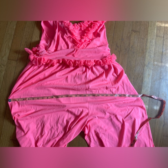 60s Vintage Hot Pink Nylon Jumpsuit - Picture 7 of 8